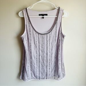 White House Black Market Purple Embellished Career Tank Top